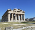 Italy : View of the Temple of Poseidon or Neptune,in Paestum,.