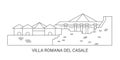 Italy, Villa Romana Del Casale travel landmark vector illustration