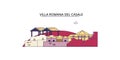 Italy, Villa Romana Del Casale tourism landmarks, vector city travel illustration