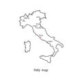 Italy world map country outline in black contour. Vector illustration.