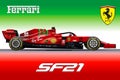 Italy, year 2021, Ferrari SF21 Formula One world championship, number 55, Carlos Sainz Royalty Free Stock Photo