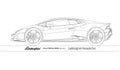 Lamborghini Huracan Evo silhouette Royalty Free Stock Photo