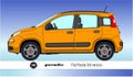 Fiat Panda third version 2012 silhouette, coloured vector illustration