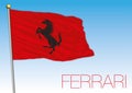 Ferrari cars racing with horse symbol red flag Royalty Free Stock Photo