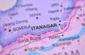 Itanagar on a map of India with blur effect Royalty Free Stock Photo