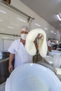 Production of traditional artisanal buffalo cheese mozzarella, in Itanhandu, countryside of Minas Gerais state, Brazil Royalty Free Stock Photo