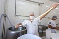 Production of traditional artisanal buffalo cheese mozzarella, in Itanhandu, countryside of Minas Gerais state, Brazil