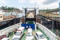 Ferry-Boat loaded with cars and passengers departing from the island of Itaparica to Salvador