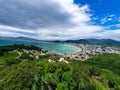 Itapema Bay seen from above. View from Mirante do Encanto. Itapema Beach. Santa Catarina. Brazil. Royalty Free Stock Photo