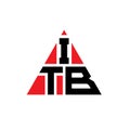 ITB triangle letter logo design with triangle shape. ITB triangle logo design monogram. ITB triangle vector logo template with red Royalty Free Stock Photo