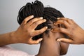 Itching Dry Head Scalp And Long Hair Royalty Free Stock Photo