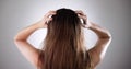 Itching Dry Head Scalp And Long Hair Royalty Free Stock Photo