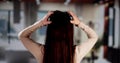 Itching Dry Head Scalp And Long Hair Royalty Free Stock Photo