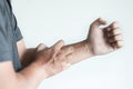 Itchy arms scratching Healthcare And Medicine Health problem Royalty Free Stock Photo