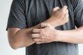 Itchy arms scratching Healthcare And Medicine Health problem Royalty Free Stock Photo