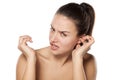 Itchy ear Royalty Free Stock Photo