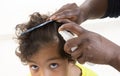 Itchy Scalp from Head Lice back view Royalty Free Stock Photo