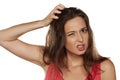 Itchy scalp Royalty Free Stock Photo