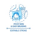 Itchy skin and easy bruising concept icon Royalty Free Stock Photo