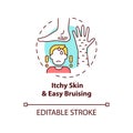 Itchy skin and easy bruising concept icon Royalty Free Stock Photo