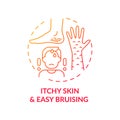 Itchy skin and easy bruising concept icon Royalty Free Stock Photo