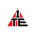 ITE triangle letter logo design with triangle shape. ITE triangle logo design monogram. ITE triangle vector logo template with red Royalty Free Stock Photo