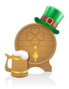 Items and attributes of the national holiday of saint patrick vector illustration