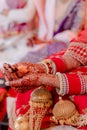 Indian Vedic fire ceremony called Pooja. Hindu wedding vivah Yagya india Royalty Free Stock Photo