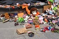 Items left in memory of the 215 indigenous children whose remains found on Residential School grounds in Canada Royalty Free Stock Photo