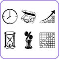 Items Office - business set. Vector illustration. Royalty Free Stock Photo