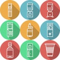 Items for water coolers colored icons Royalty Free Stock Photo