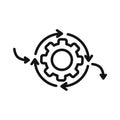 Iteration Cycle Black And White Icon Illustration