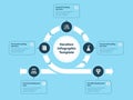 Iteration infographic template with five steps - blue version