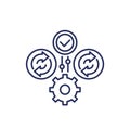 iteration and iterative process line icon, vector