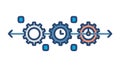 Iterative Process: Circular Workflow Gears, vector design Generative AI Royalty Free Stock Photo