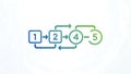 Iterative Process Flow Diagram with Numbered Steps Royalty Free Stock Photo