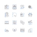 Iterative process line icons collection. Iteration, Feedback, Refinement, Evolution, Progress, Continuous, Trial vector Royalty Free Stock Photo