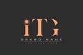 ITG abstract letter logo design Royalty Free Stock Photo