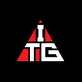 ITG triangle letter logo design with triangle shape. ITG triangle logo design monogram. ITG triangle vector logo template with red Royalty Free Stock Photo