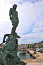 Ithaca island, Vathy, Greece. tThe statue of warrior king Odysseas from the Mycenaen period Royalty Free Stock Photo