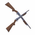 Ithaca old shotguns 3d illustration Royalty Free Stock Photo