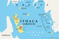 Ithaca, regional unit, part of the Greek Ionian Islands, political map