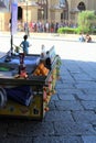 Itinerant cart of juices and slushes in the historic center of Palermo in Italy