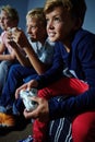 Its all fun and gaming. young boys playing video games. Royalty Free Stock Photo