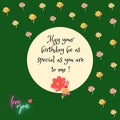 special birthday wish card with floral design