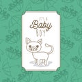 Its a baby boy frame with cat Royalty Free Stock Photo