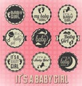 Its a Baby Girl Labels and Icons