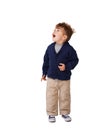 Its a bird, its a plane.... A cute little boy looking up with an expression of amazement. Royalty Free Stock Photo