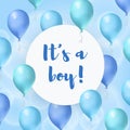 Its a boy. Baby shower greeting card Royalty Free Stock Photo