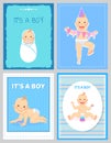 Its a Boy Greeting Card, Baby Milestones 1 to 12